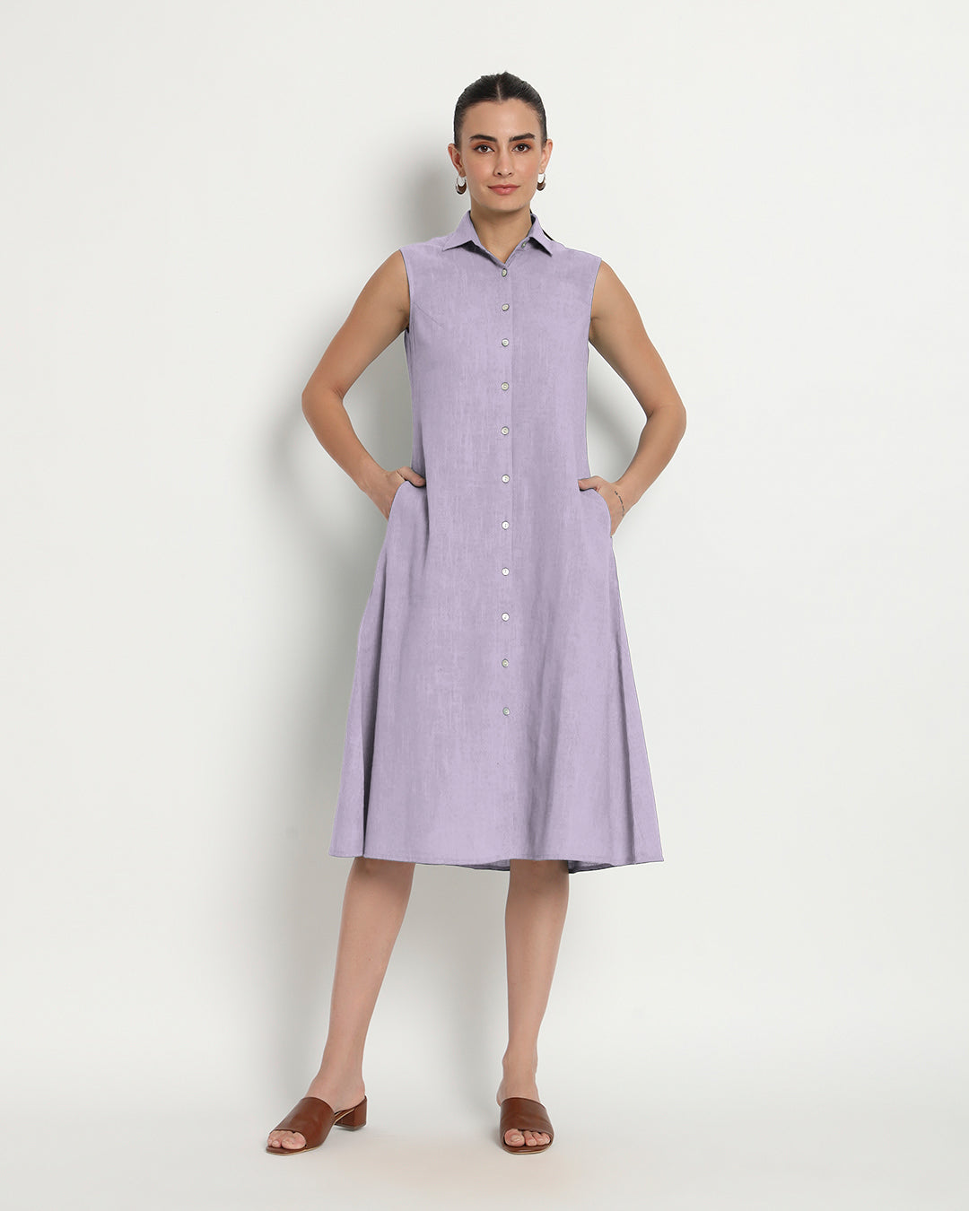 Lilac Artful A-Line Dress