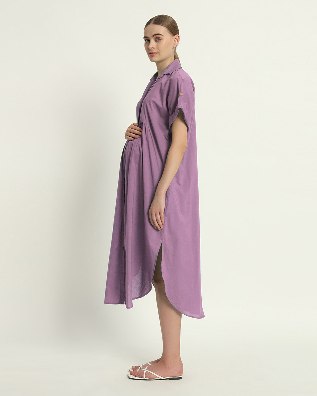 Iris Purple Sweet Embrace Maternity & Nursing Dress