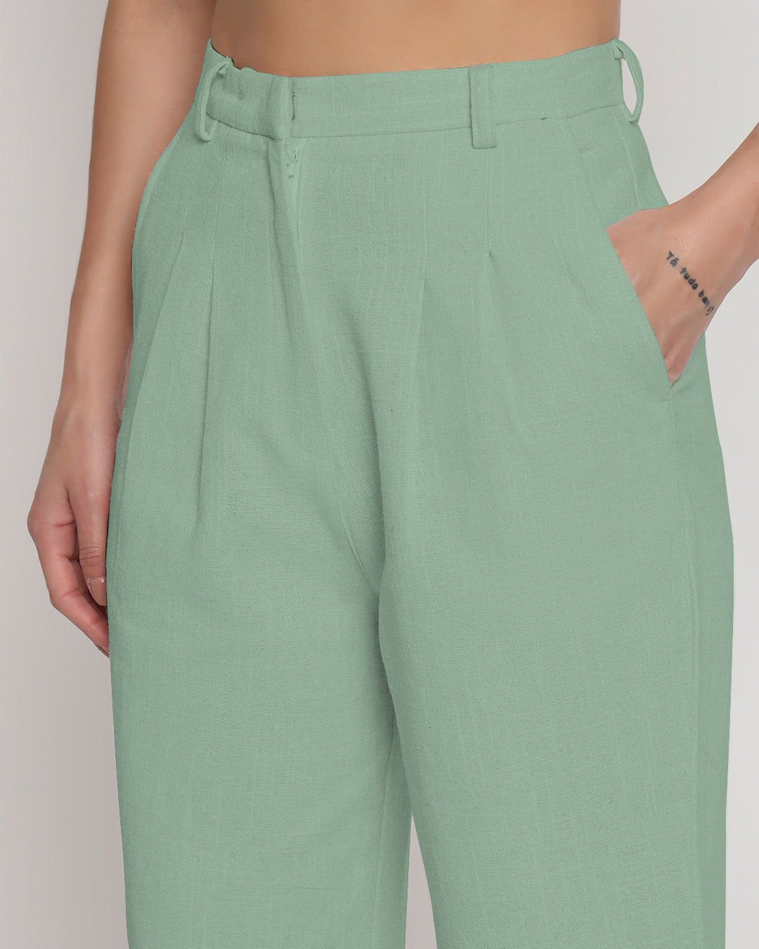 Easeful Tailored Elegance Spring Green Pants