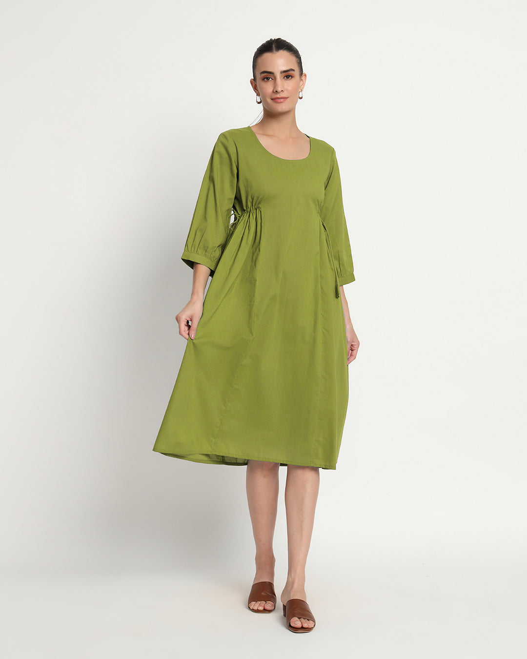 Sage Green Drawstring Finesse Dress
