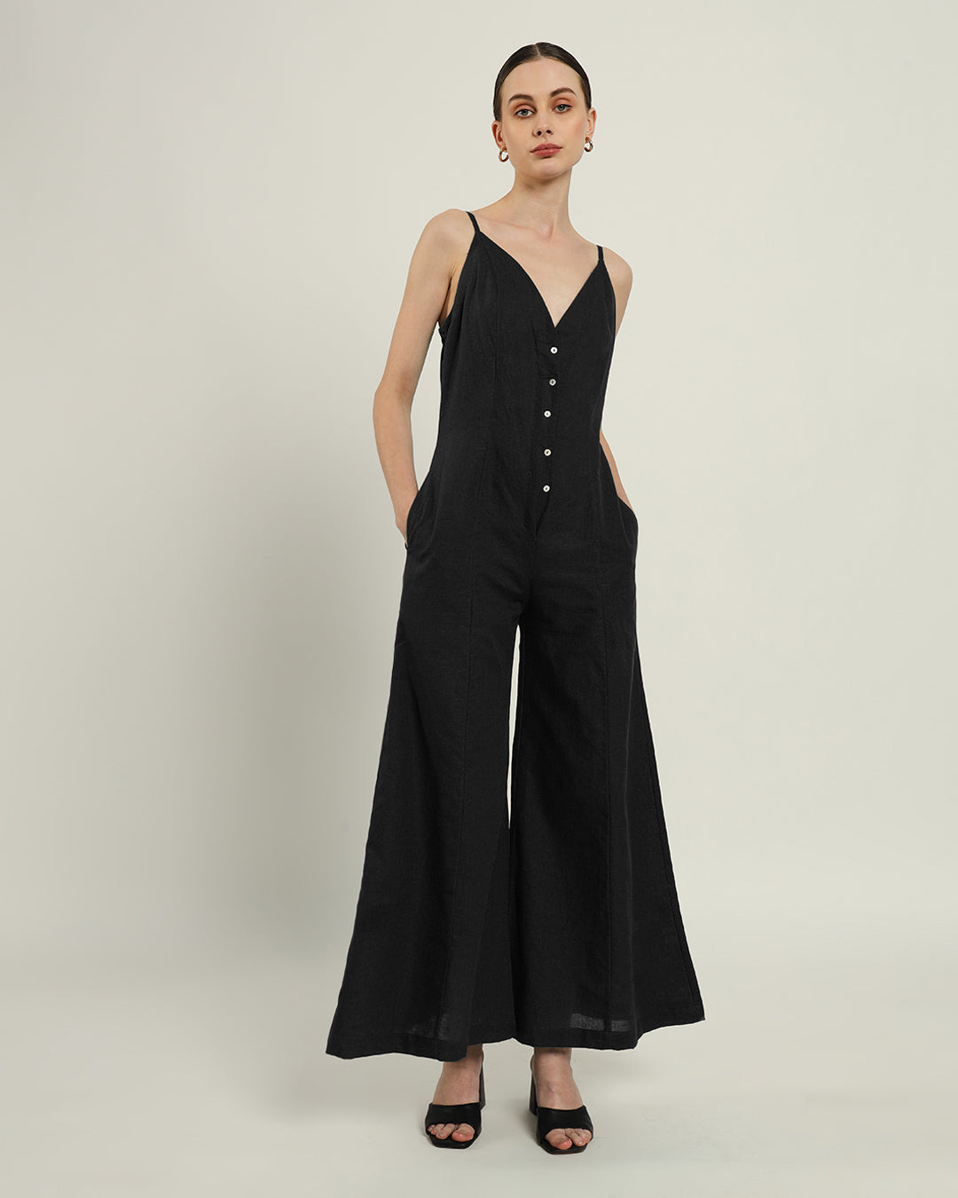 Noir Midday High Flared Jump Suit