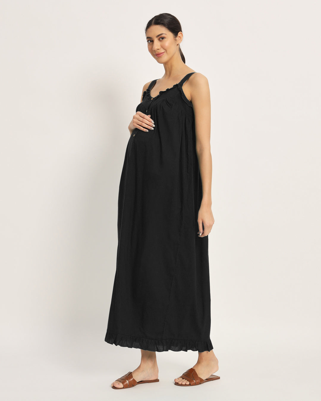 Classic Black Preggo Pretty Maternity & Nursing Dress