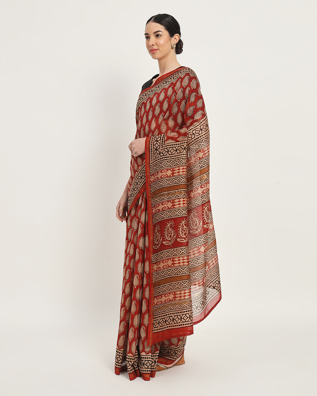 In Red Vogue- Timeless Elegance Chanderi Silk Saree