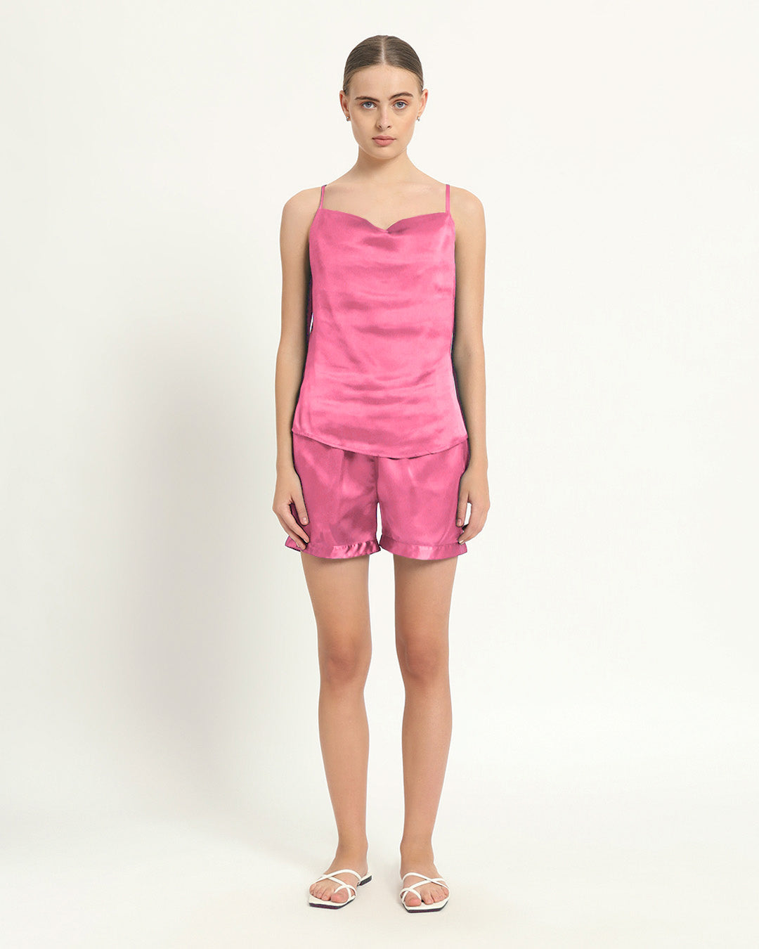 Satin Cowled - Shorts French Rose PJ Set