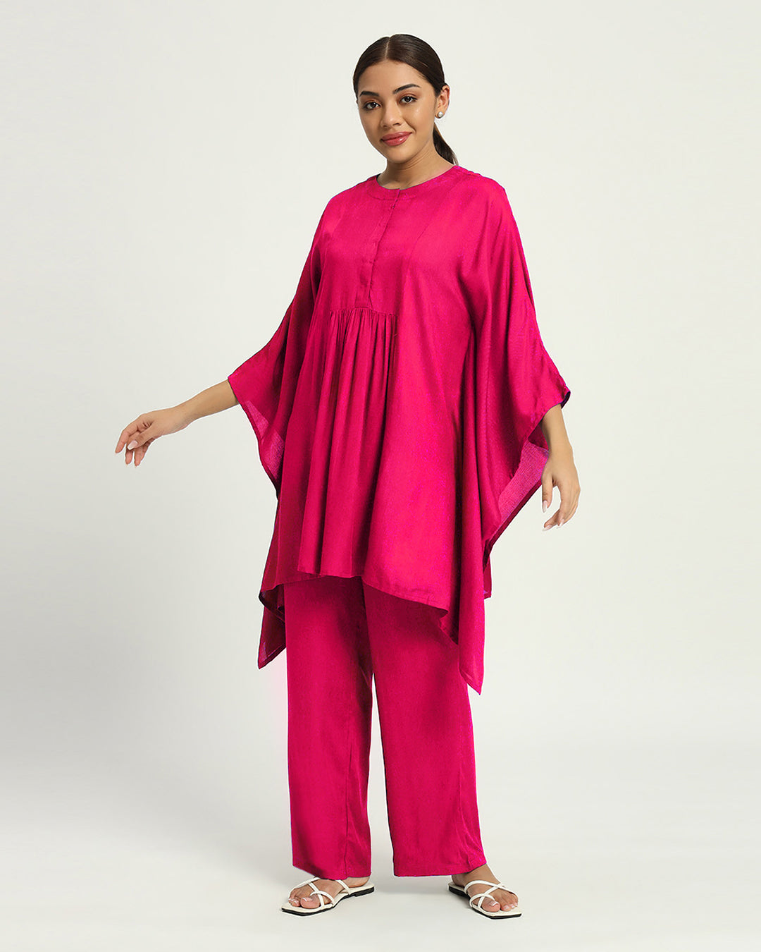 Queen's Gulabi Everyday Comfy Kaftan Co-ord Set