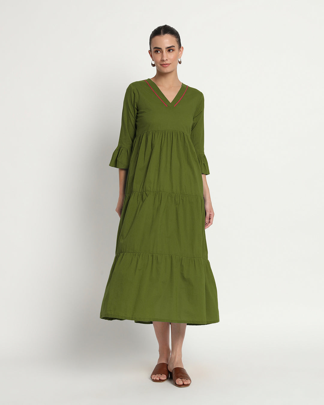 Greening Spring Flounce & Flow Maxi Dress