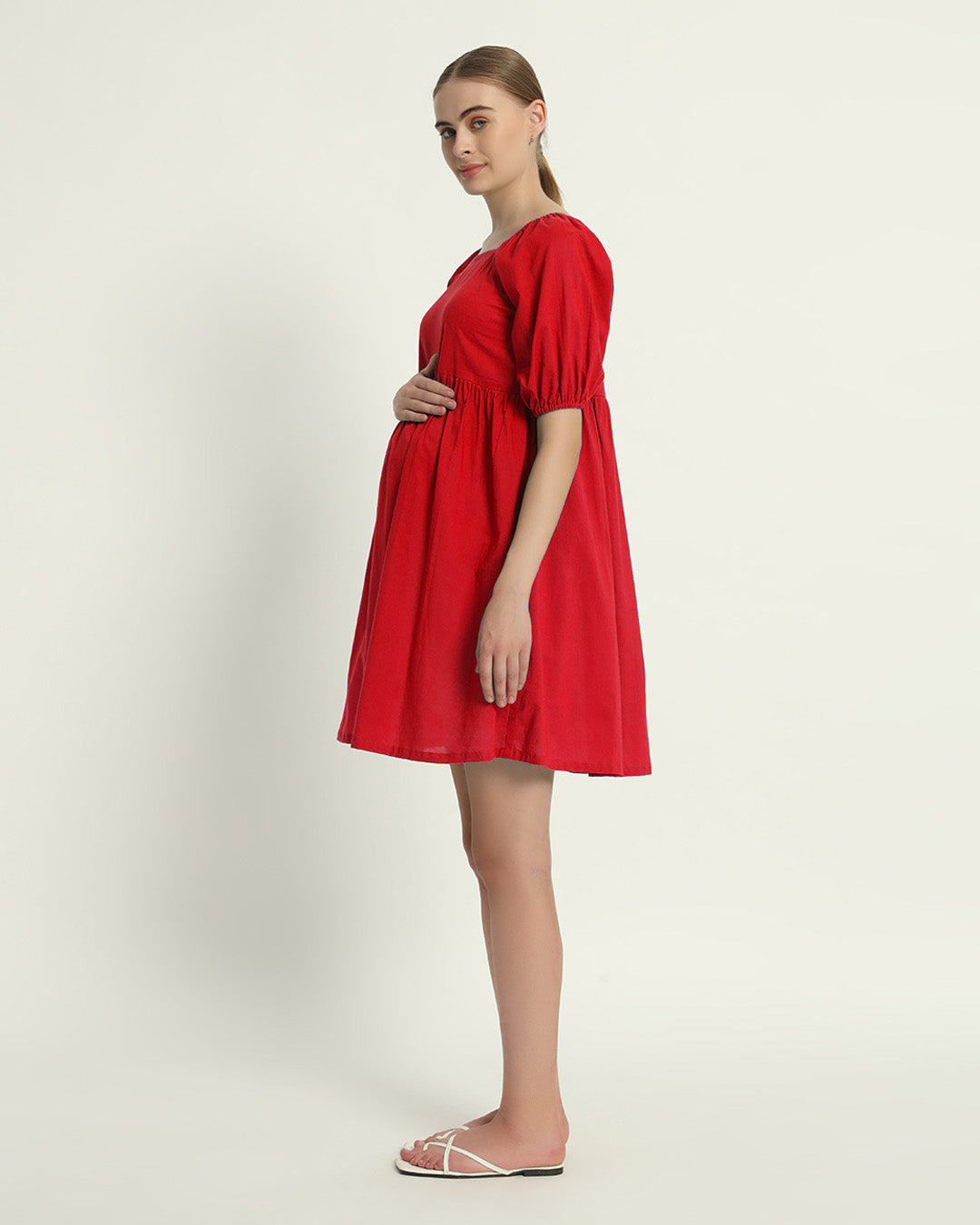 Classic Red Tender Moments Maternity & Nursing Dress