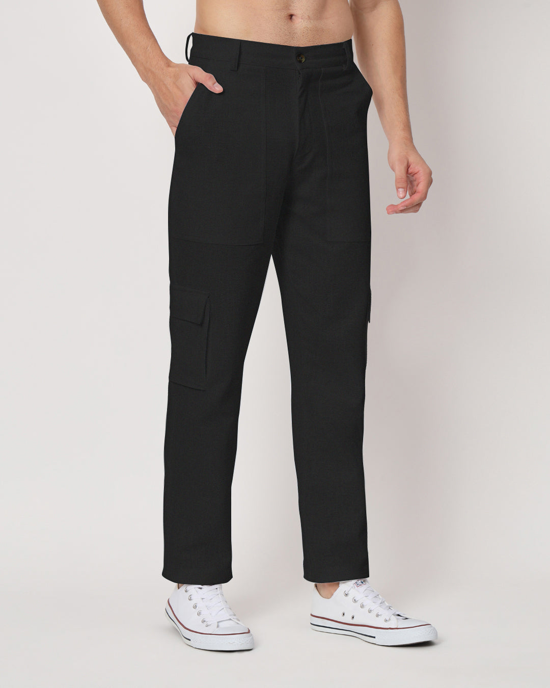Combo: Function Flex Black & White Men's Pants- Set Of 2
