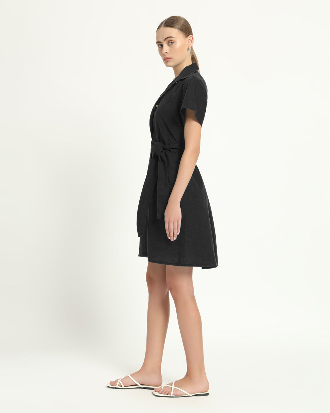 The Loretto Noir Cotton Dress