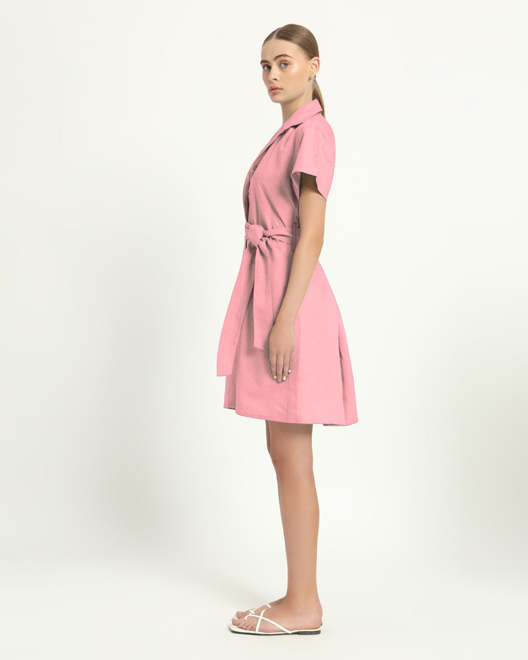 The Loretto Fondant Pink Cotton Dress