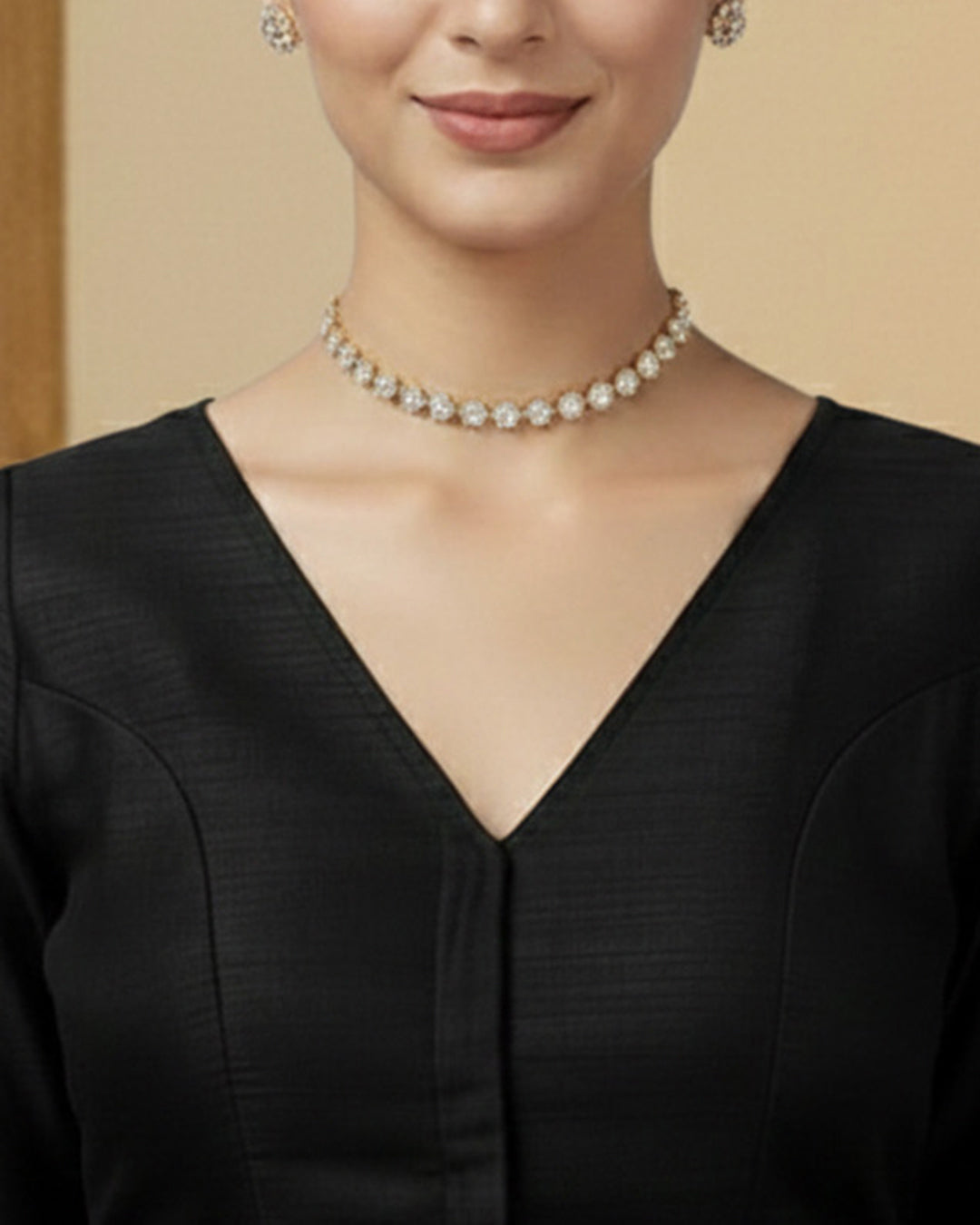 Silk Black Opulent V Grace Blouse