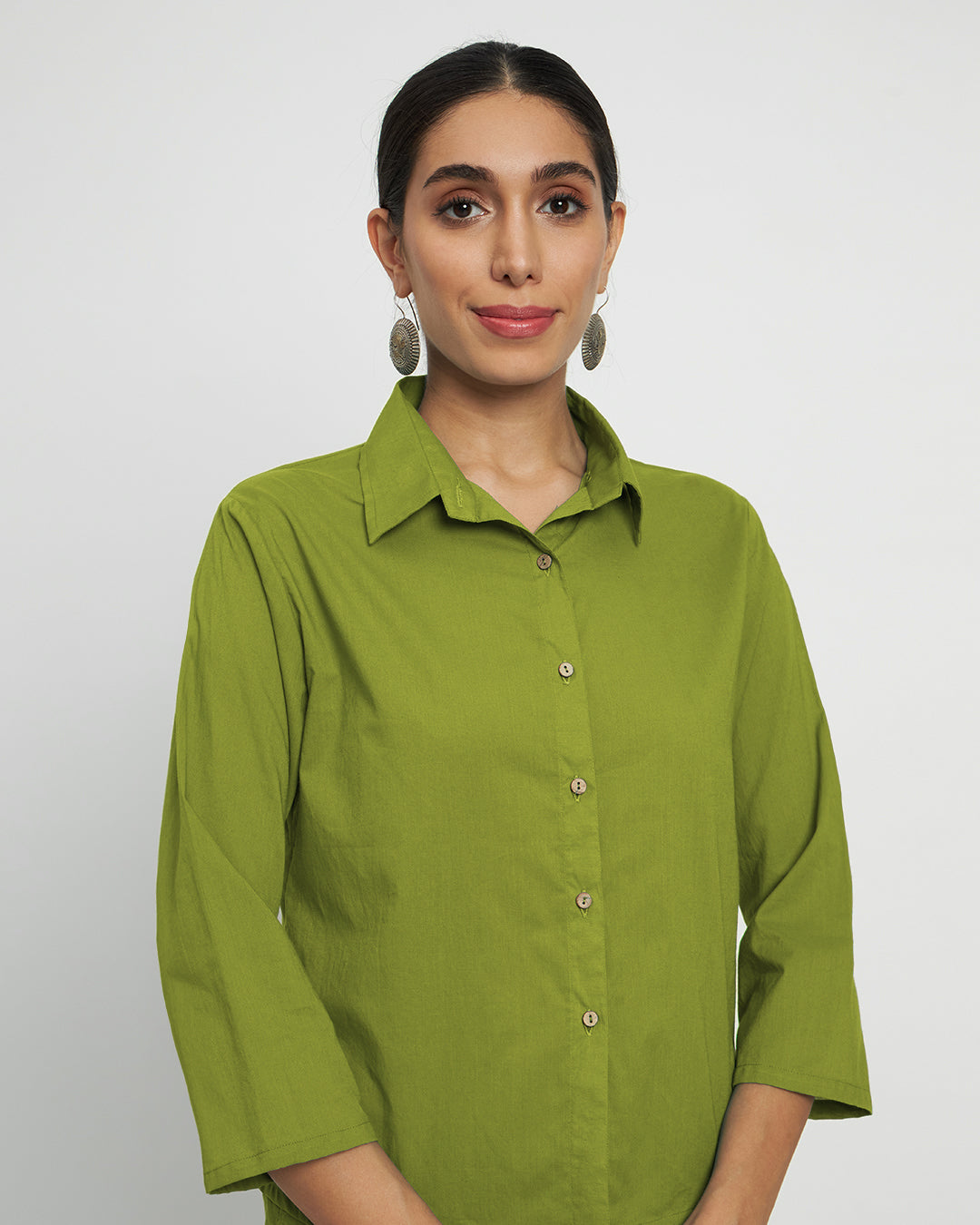 Sage Green Classic Collar Solid Shirt