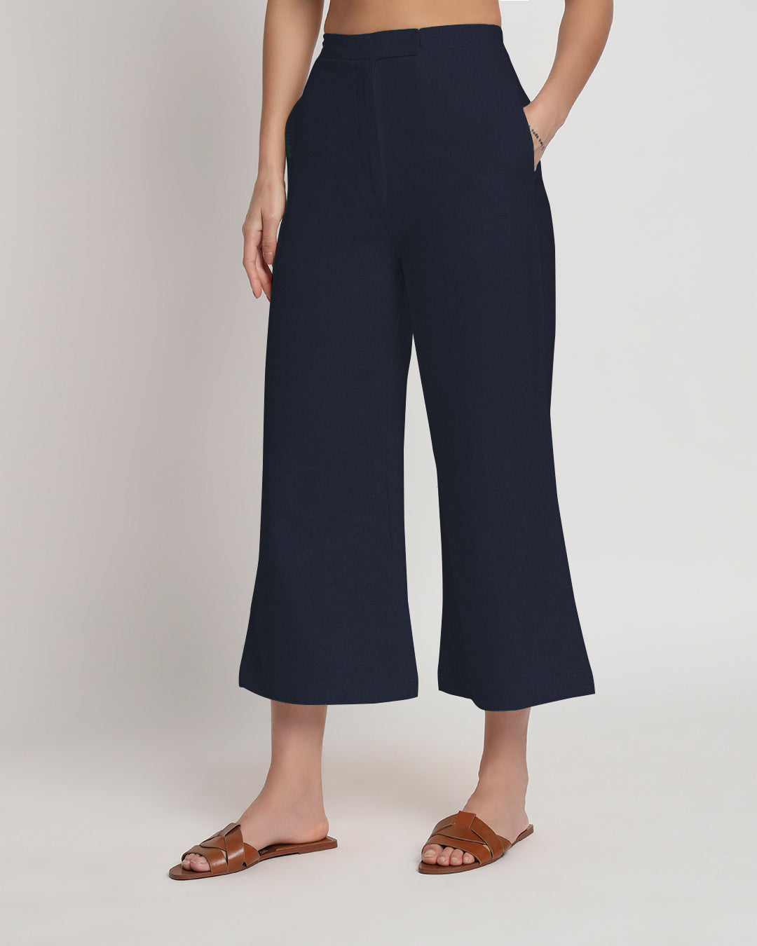 City Style Midnight Blue Tailored Trousers