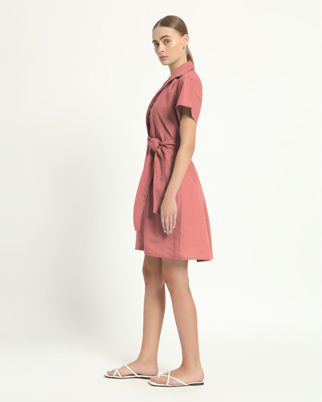 The Loretto Ivory Pink Cotton Dress