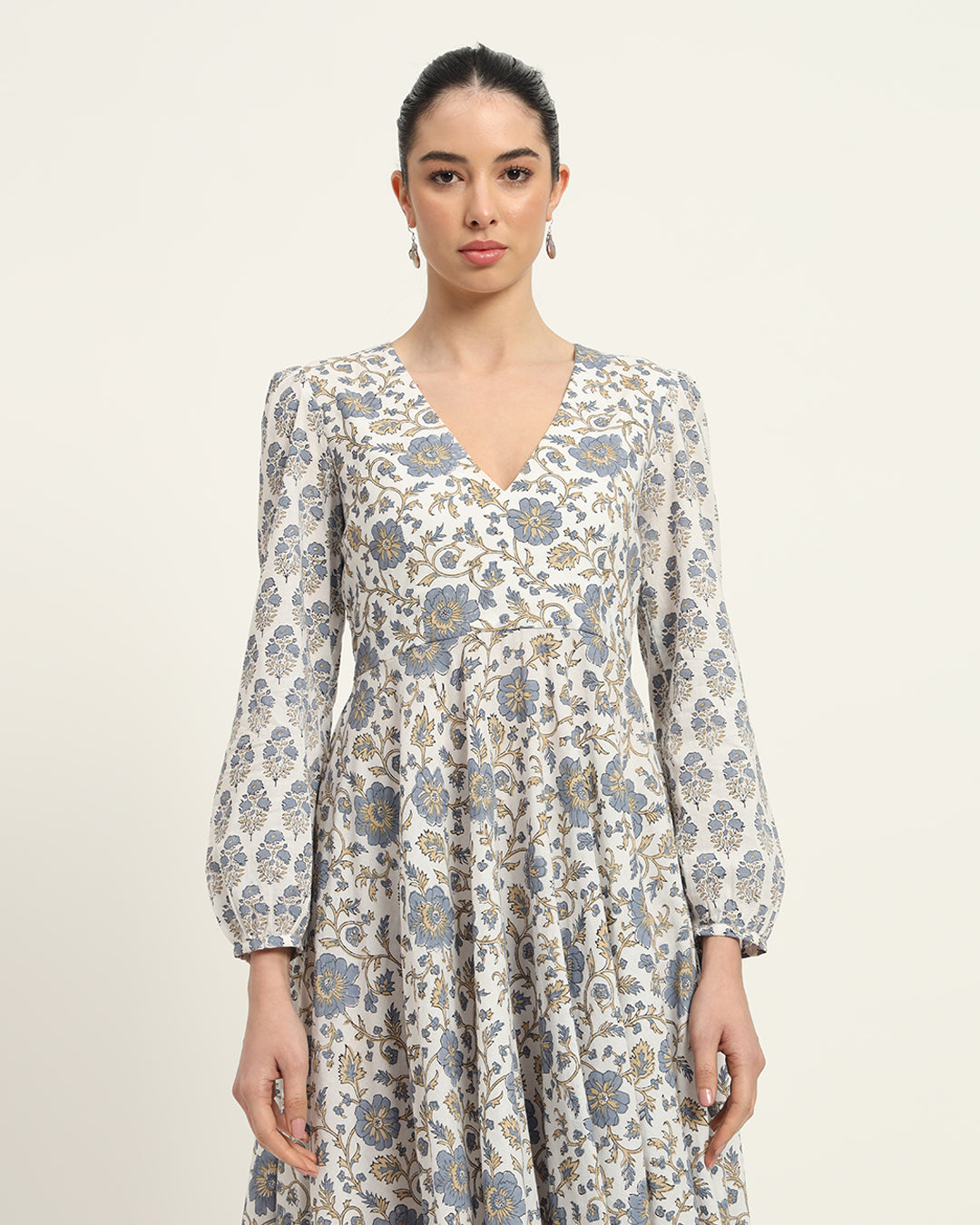 Elegance in Azure Bloom Dress
