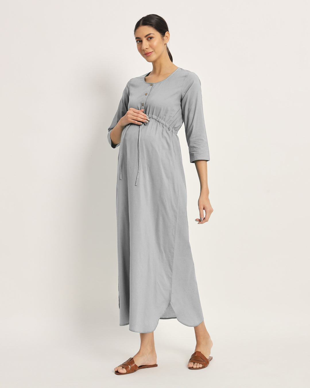 Iced Grey Oh Mama! Maternity & Nursing Dress