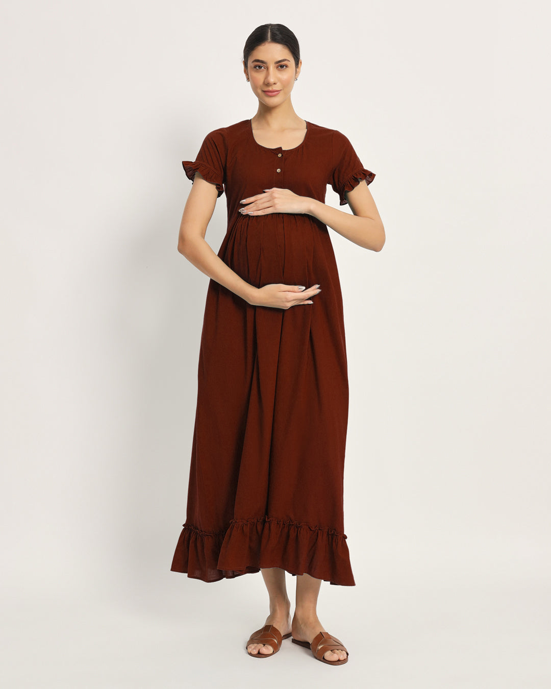 Russet Red Bumpin' & Stylin' Maternity & Nursing Dress