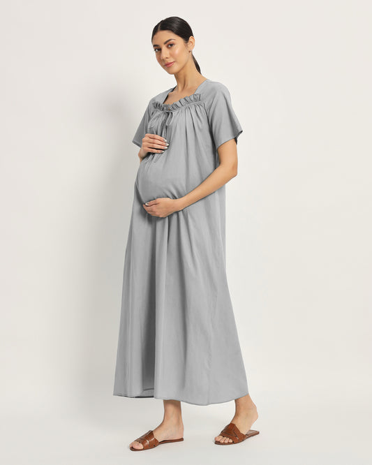 Iced Grey Nurture N' Shine Maternity & Nursing Dress