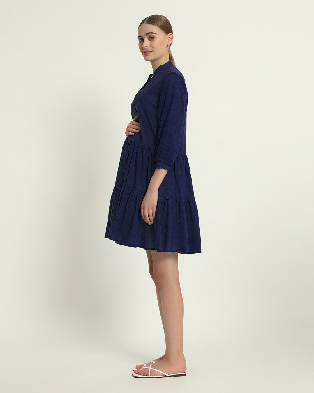 Midnight Blue Babymoon Maternity & Nursing Dress