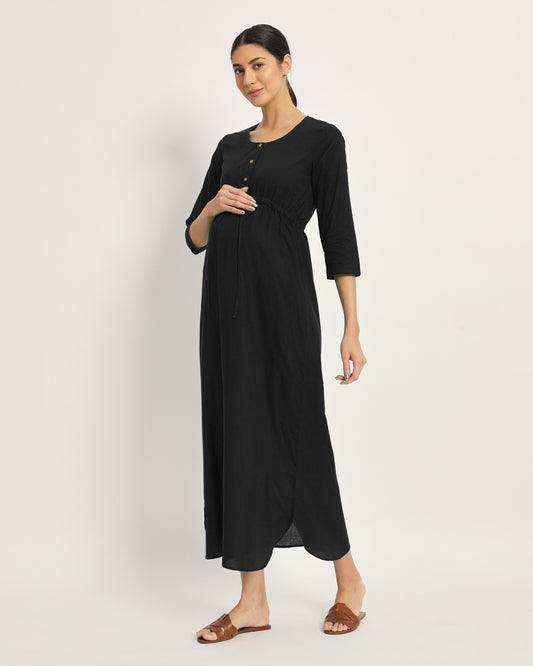 Classic Black Oh Mama! Maternity & Nursing Dress