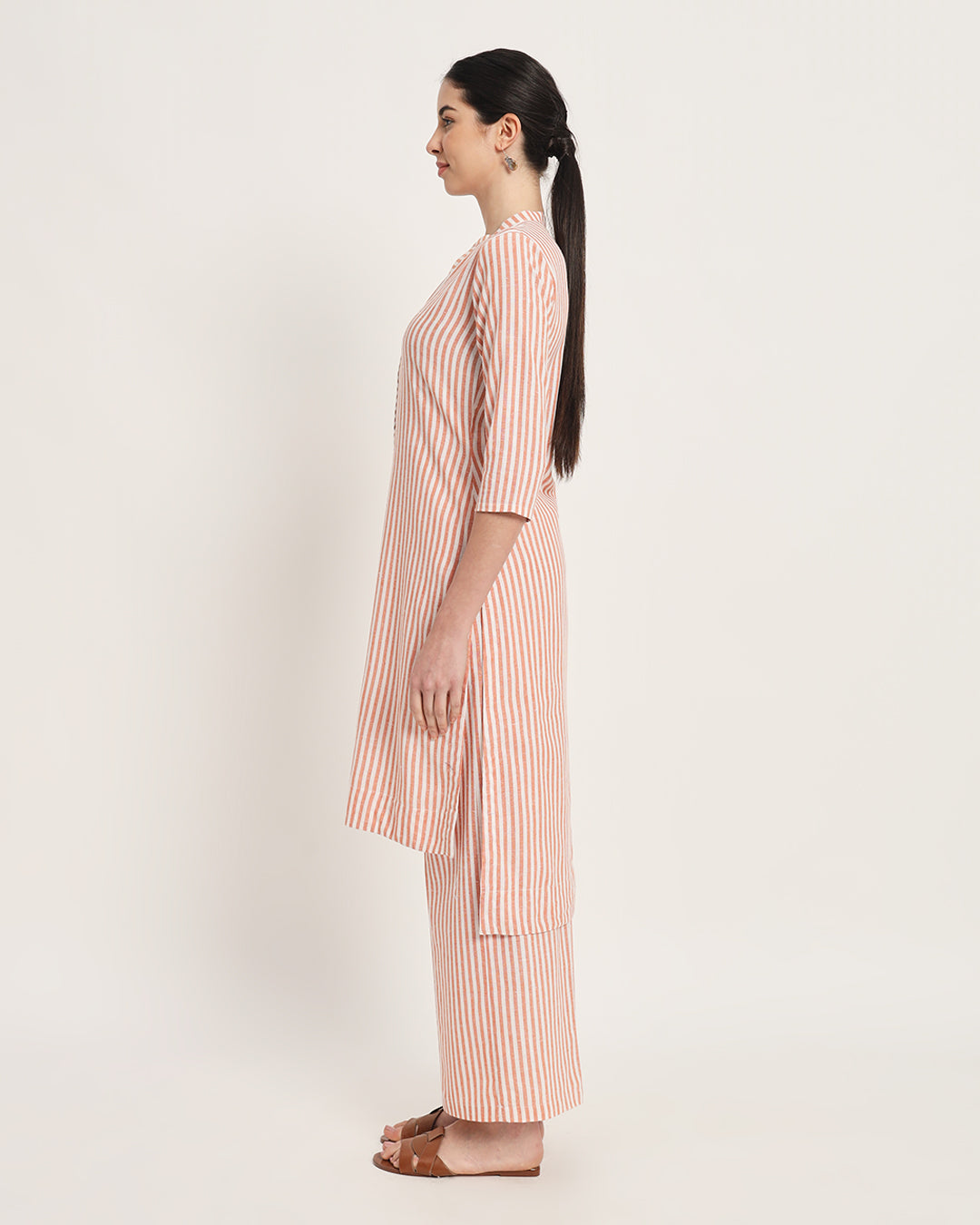 Rustic Charm Stripes High-Low Co-ord Set