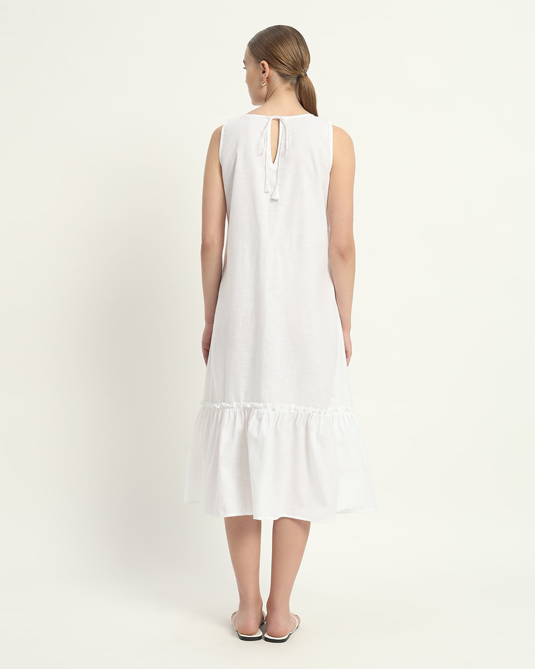 Daisy White Millis Linen Dress