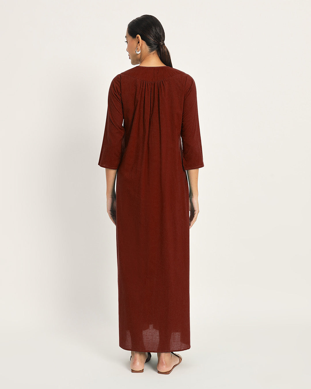 Combo: Lilac & Russet Red Nighttime Must-Have Nightdress