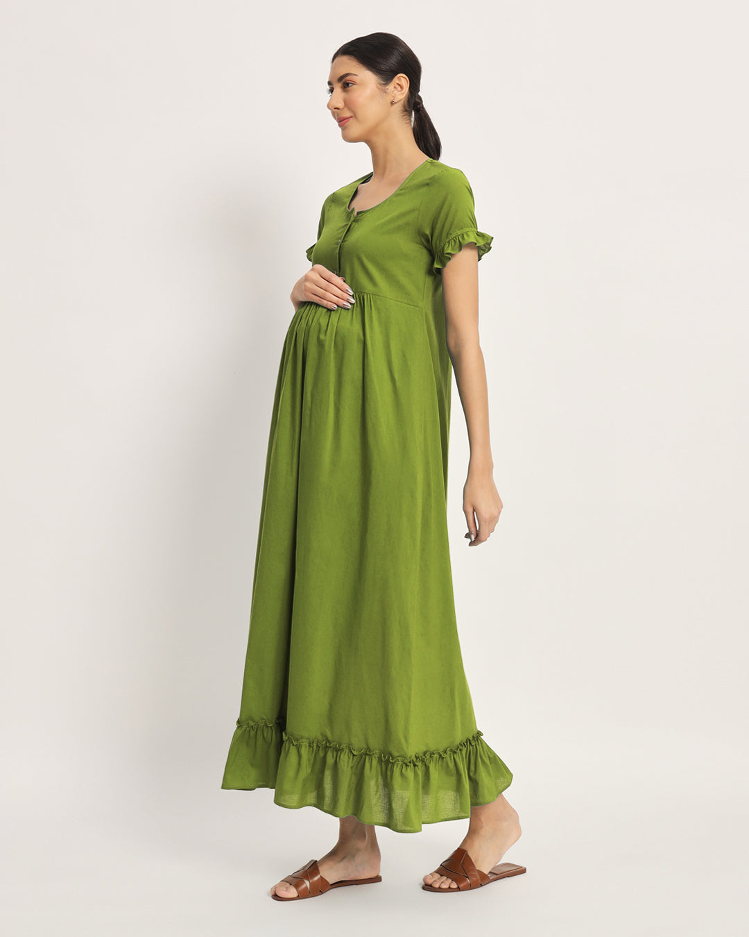 Combo: Iris Pink & Sage Green Bumpin' & Stylin' Maternity & Nursing Dress - Set of 2