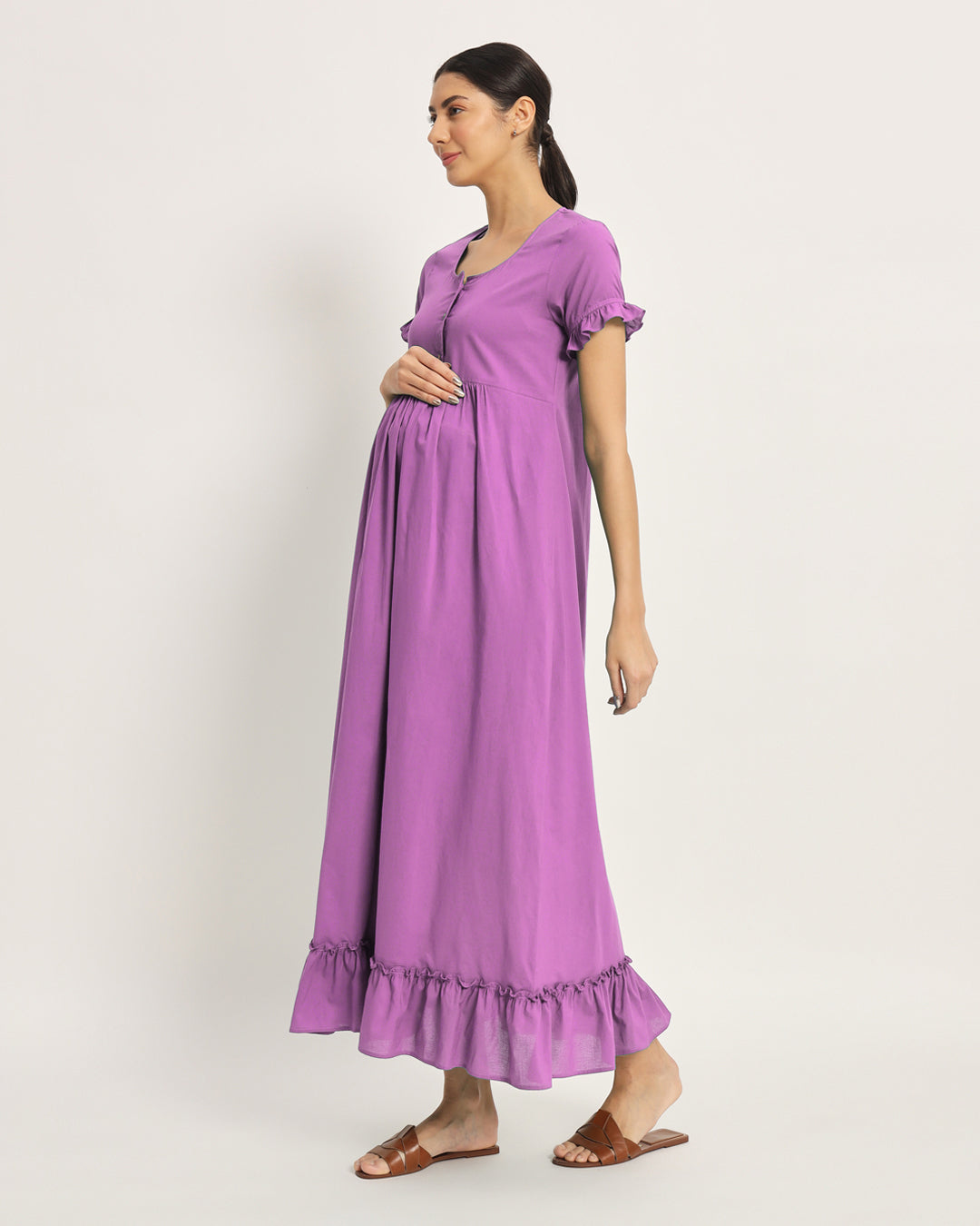 Combo: Sage Green & Wisteria Purple Bumpin' & Stylin' Maternity & Nursing Dress - Set of 2