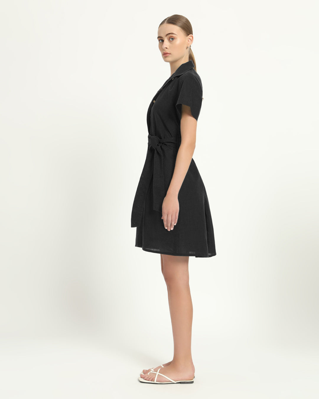 The Loretto Noir Cotton Dress