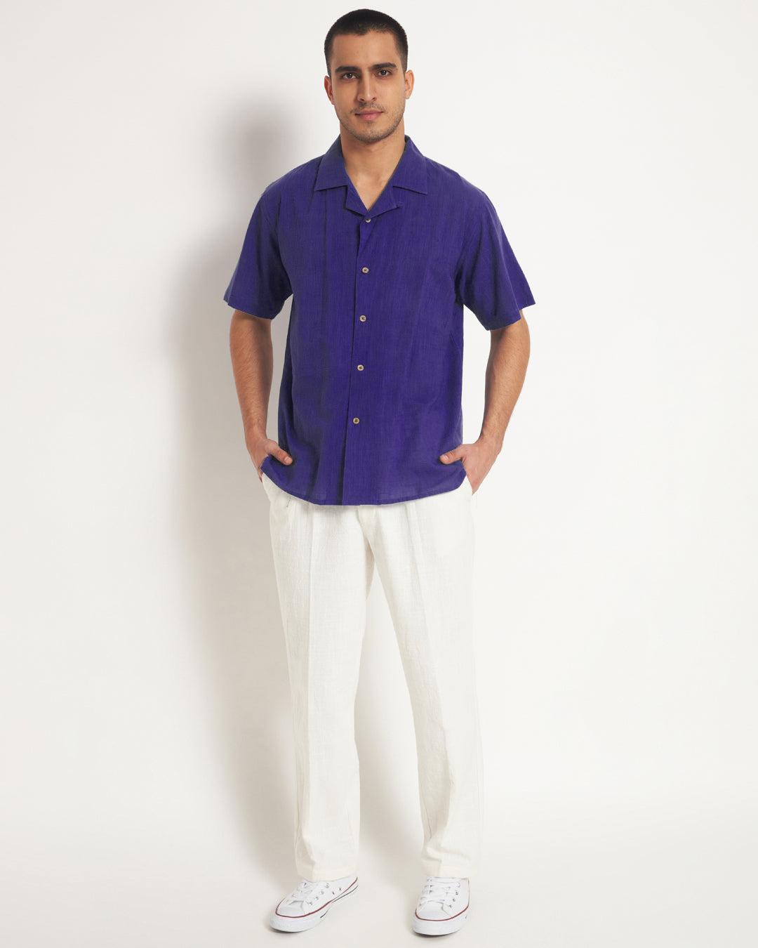 Combo: Classic Aurora Purple Half Sleeves Men's Shirt & Pants