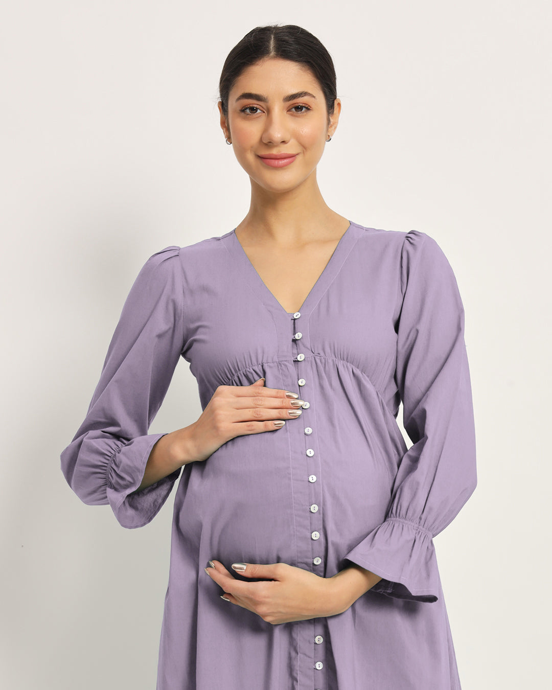 Lilac Glowing Bellies Maternity & Nursing Dress