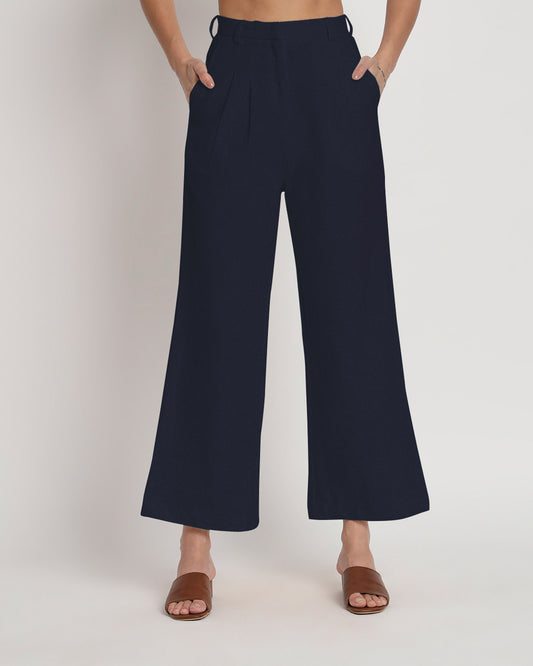 Easeful Tailored Elegance Midnight Blue Pants