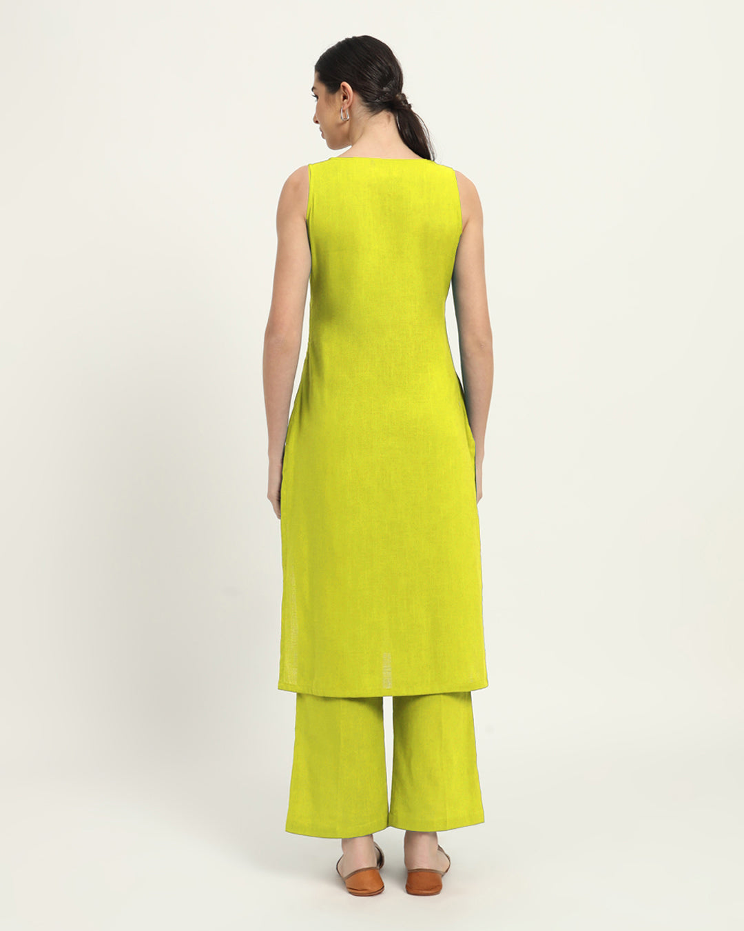 Burst of Lime Modern Muse Sweetheart Solid Kurta (Without Bottoms)