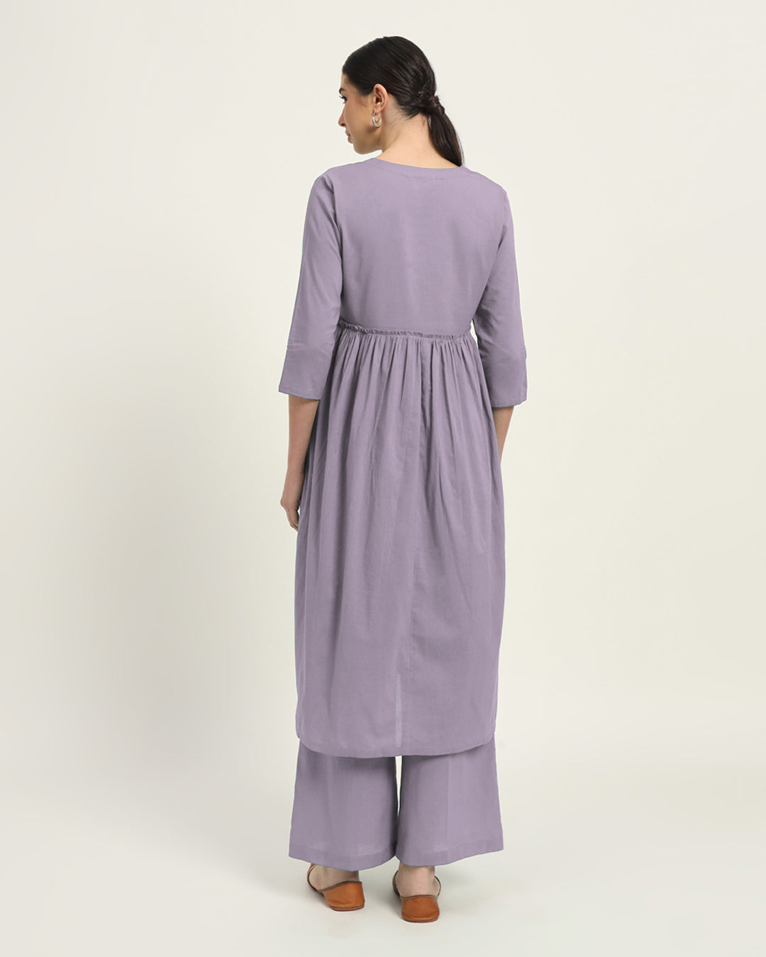 Lilac Whimsy Affair Buttoned Solid Co-ord Set