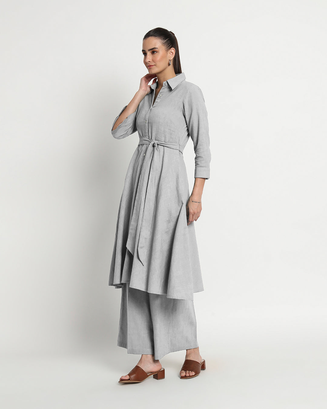 Iced Grey Knots & Knots Solid Co-ord Set