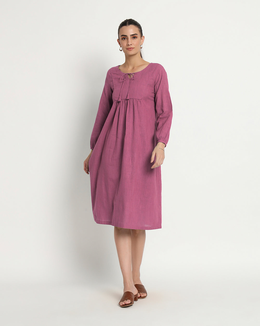 Wings Of Rose Playful Tie-Up Neck Dress