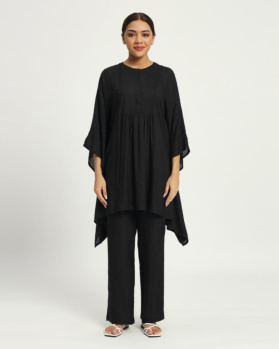 Black Everyday Comfy Kaftan Co-ord Set