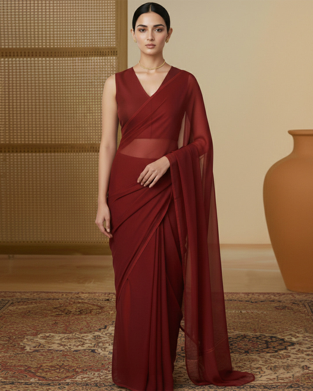 Silk Maroon Classic Muse Blouse