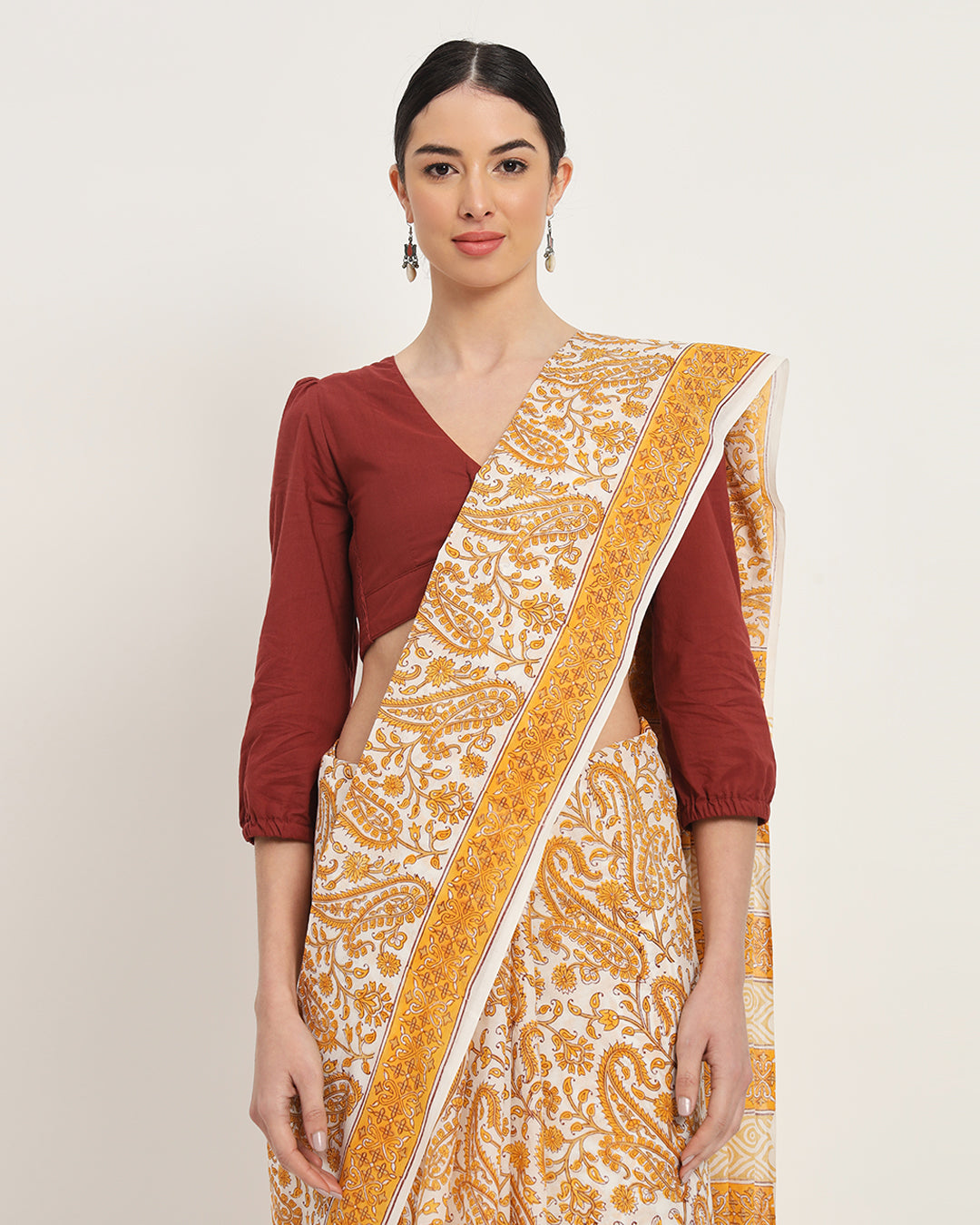 Whispers of Yellow Petals Cotton Mul Saree