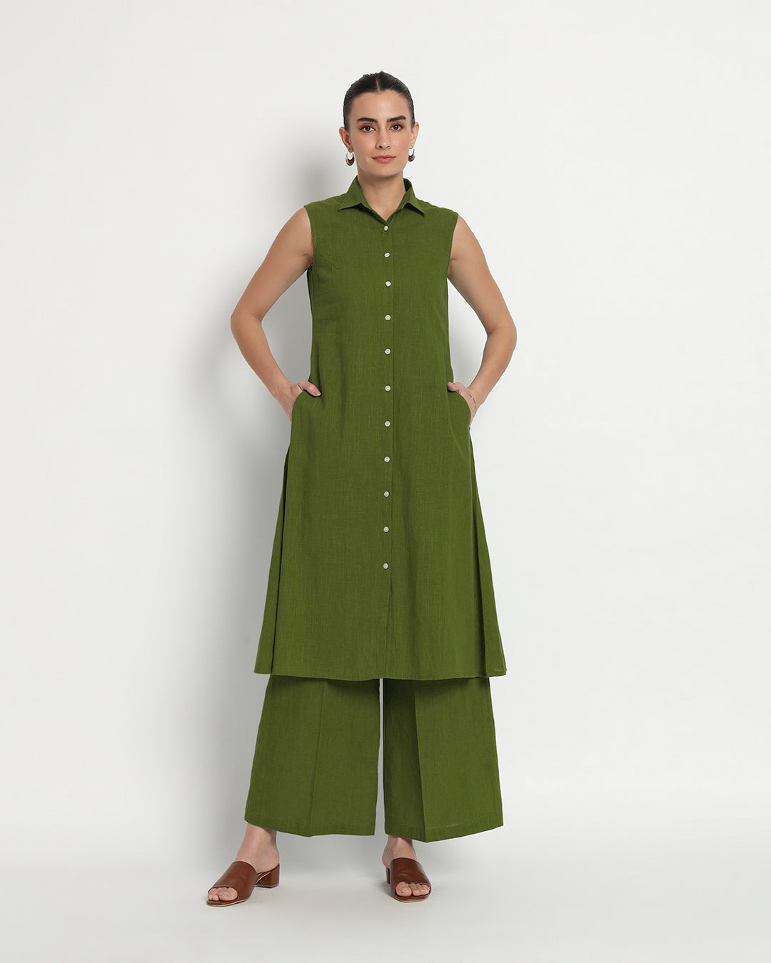 Greening Spring Artful A-Line Solid Co-ord Set