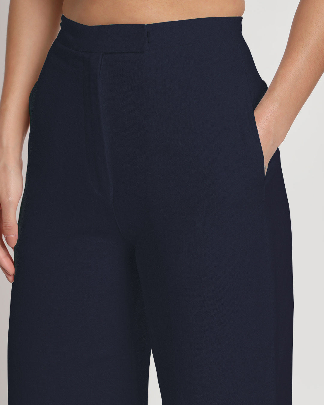 City Style Midnight Blue Tailored Trousers