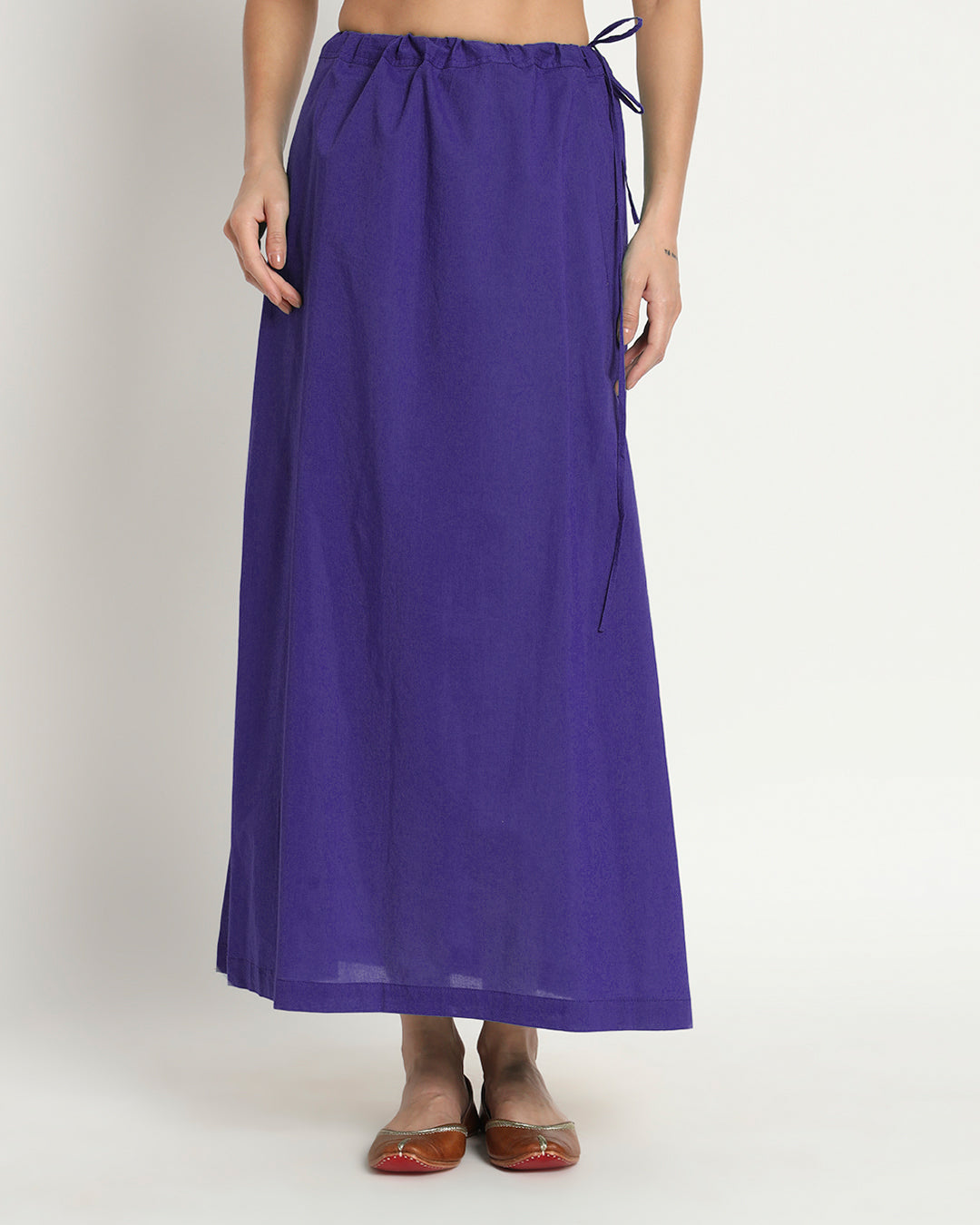 Combo: Beige & Aurora Purple Peekaboo Petticoat- Set of 2