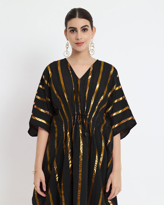 Black Pintuck Kaftan Glisten Gala Kurta (without bottoms)