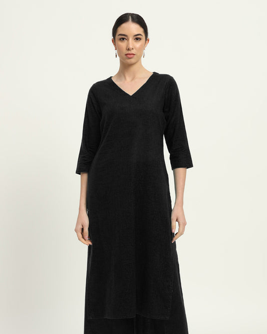 Black Verve & Versatility Kurta (Without Bottoms)