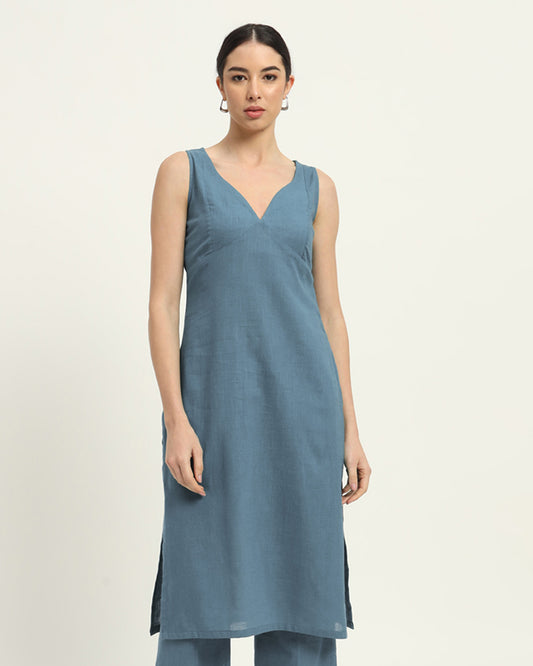 Blue Dawn Modern Muse Sweetheart Solid Kurta (Without Bottoms)