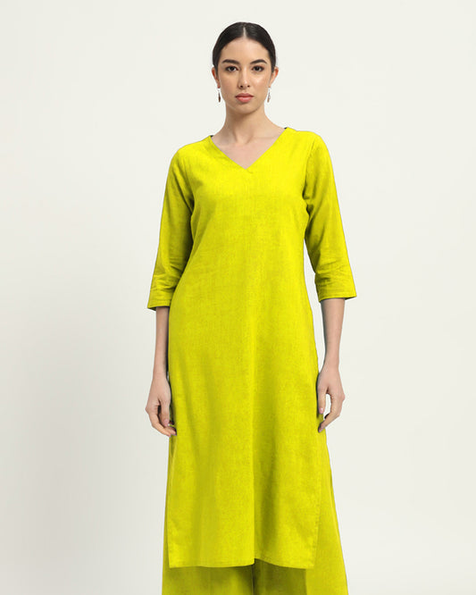 Lime Verve & Versatility Kurta (Without Bottoms)