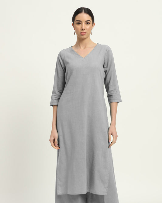 Iced Grey Verve & Versatility Kurta (Without Bottoms)