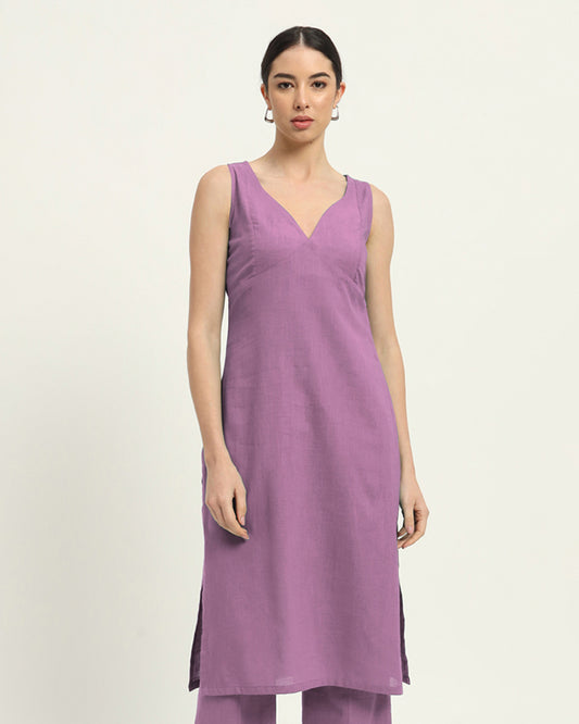 Iris Pink Modern Muse Sweetheart Solid Kurta (Without Bottoms)