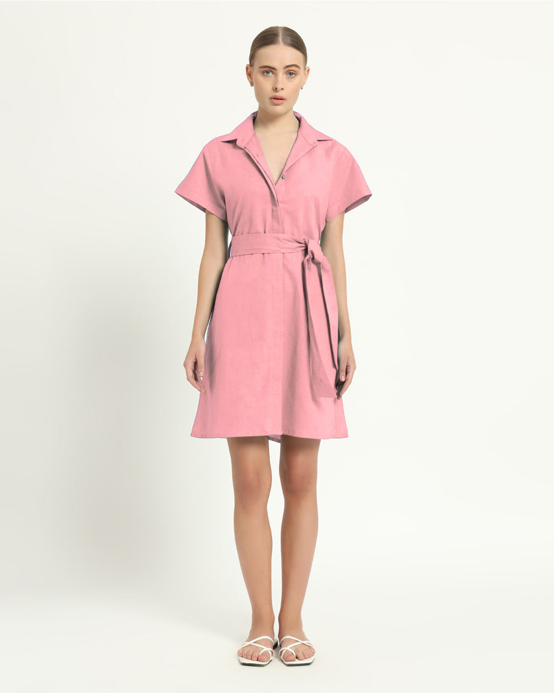 The Loretto Fondant Pink Cotton Dress